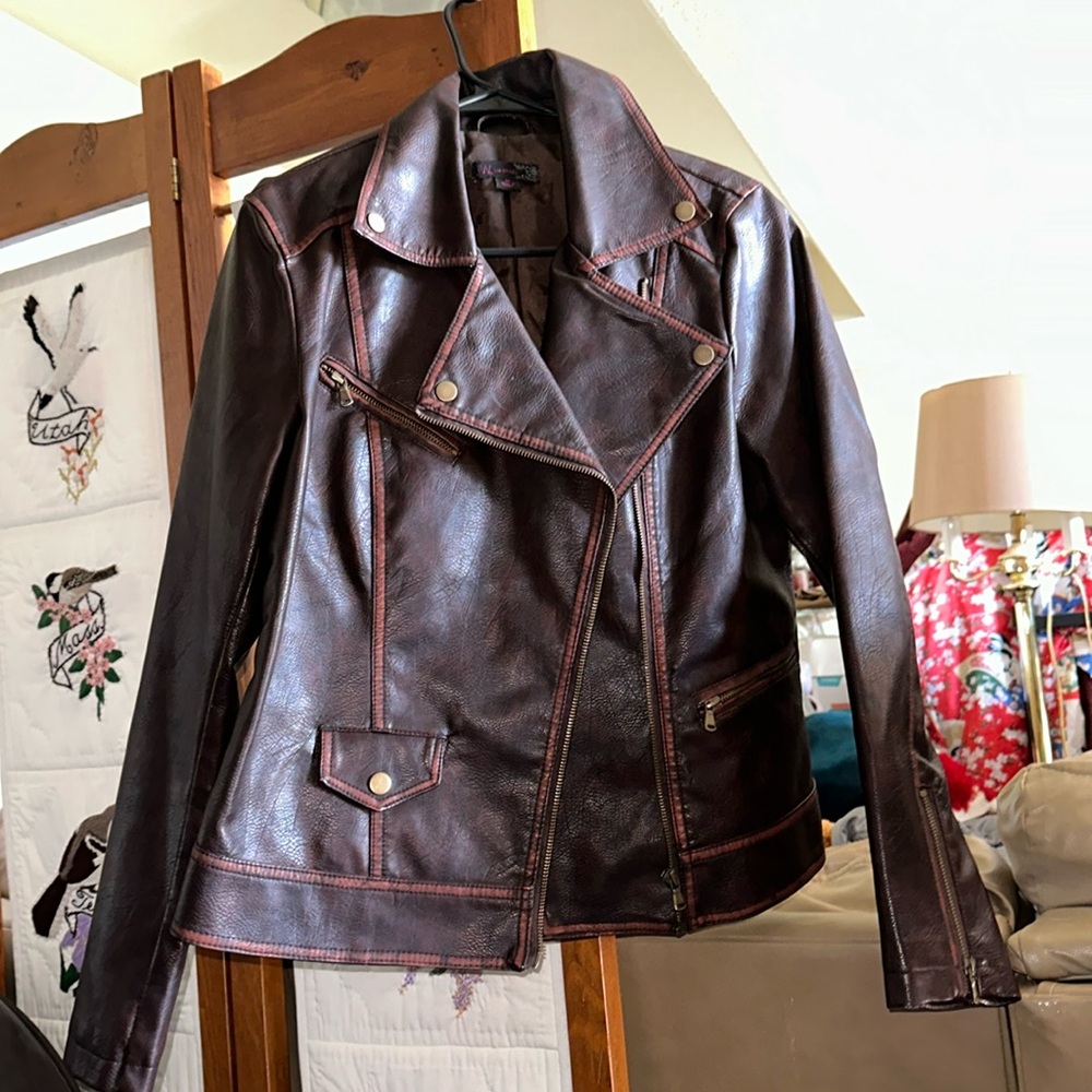 Brown leather jacket